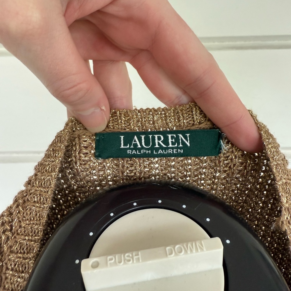 Ralph Lauren Metallic Gold Knit Top/Dress - Picture 5 of 6
